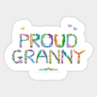 PROUD GRANNY - tropical word art Sticker